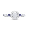 Thumbnail Image 3 of Vera Wang Love Collection 3/4 CT. T.W. Diamond and Marquise Blue Sapphire Engagement Ring in 14K White Gold