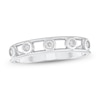 Thumbnail Image 1 of 1/8 CT. T.W. Diamond Station Open Shank Band in 10K White Gold