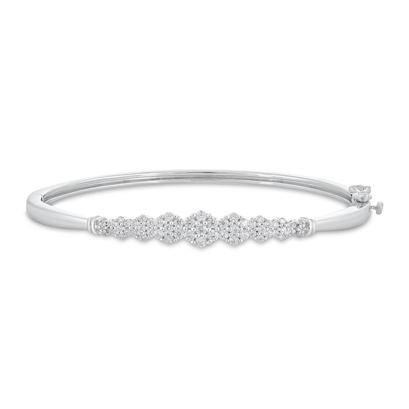 Main Image 1 of 1 CT. T.W. Multi-Diamond Graduating Bangle in 14K White Gold