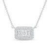 Thumbnail Image 1 of 1/4 CT. T.W. Rectangle Multi-Diamond Frame Necklace in 14K White Gold