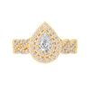 Thumbnail Image 3 of 3/4 CT. T.W. Pear-Shaped Diamond Double Frame Twist Shank Bridal Set in 14K Gold (I/SI2)