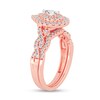 Thumbnail Image 2 of 3/4 CT. T.W. Pear-Shaped Diamond Double Frame Twist Shank Bridal Set in 14K Rose Gold (I/SI2)