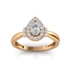 Thumbnail Image 1 of 1/2 CT. T.W. Pear-Shaped Diamond Frame with Collar Engagement Ring in 14K Rose Gold