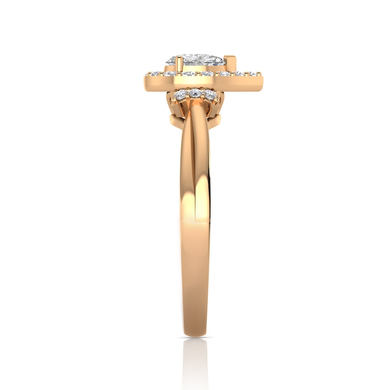 Main Image 3 of 1/2 CT. T.W. Pear-Shaped Diamond Frame with Collar Engagement Ring in 14K Rose Gold