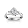 Thumbnail Image 0 of 1/2 CT. T.W. Pear-Shaped Diamond Frame Polished Braid Engagement Ring in 14K White Gold
