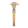 Thumbnail Image 2 of 1/2 CT. T.W. Pear-Shaped Diamond Frame Wavy Split Shank Engagement Ring in 14K Rose Gold