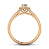 Thumbnail Image 3 of 1/2 CT. T.W. Pear-Shaped Diamond Frame Wavy Split Shank Engagement Ring in 14K Rose Gold