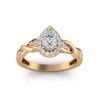 Thumbnail Image 1 of 1/2 CT. T.W. Pear-Shaped Diamond Frame Polished Braid Engagement Ring in 14K Rose Gold