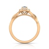 Thumbnail Image 2 of 1/2 CT. T.W. Pear-Shaped Diamond Frame Polished Braid Engagement Ring in 14K Rose Gold