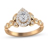 Thumbnail Image 1 of 1/2 CT. T.W. Pear-Shaped Diamond Frame Vine Shank Engagement Ring in 14K Rose Gold