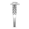 Thumbnail Image 2 of 1/2 CT. T.W. Pear-Shaped Diamond Cascading Vintage-Style Double Row Engagement Ring in 14K White Gold