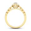 Thumbnail Image 2 of 1/2 CT. T.W. Pear-Shaped Diamond Cascading Vintage-Style Double Row Engagement Ring in 14K Gold