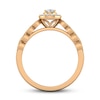 Thumbnail Image 3 of 1/2 CT. T.W. Pear-Shaped Diamond Cascading Vintage-Style Double Row Engagement Ring in 14K Rose Gold