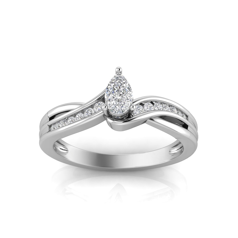 Round Diamond Braided Wedding Band 1/6 carat (ctw) in 14K White