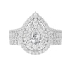 Thumbnail Image 2 of 2 CT. T.W. Pear-Shaped Diamond Frame Double Row Bridal Set in 14K White Gold (I/SI2)