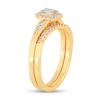 Thumbnail Image 2 of 3/8 CT. T.W. Emerald-Cut Diamond Frame Bypass Bridal Set in 14K Gold (I/SI2)