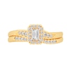 Thumbnail Image 3 of 3/8 CT. T.W. Emerald-Cut Diamond Frame Bypass Bridal Set in 14K Gold (I/SI2)