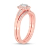 Thumbnail Image 2 of 3/8 CT. T.W. Emerald-Cut Diamond Frame Bypass Bridal Set in 14K Rose Gold (I/SI2)