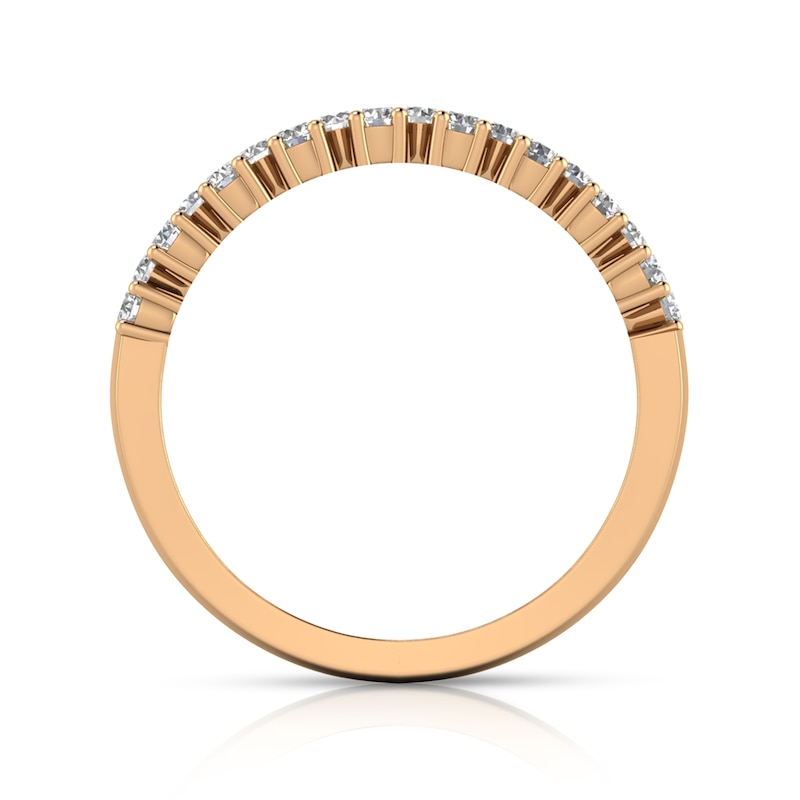 Main Image 2 of 1/2 CT. T.W. Diamond Checkered Double Row Band in 10K Rose Gold