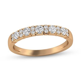 3/8 CT. T.W. Diamond Alternating Duos Band in 10K Rose Gold