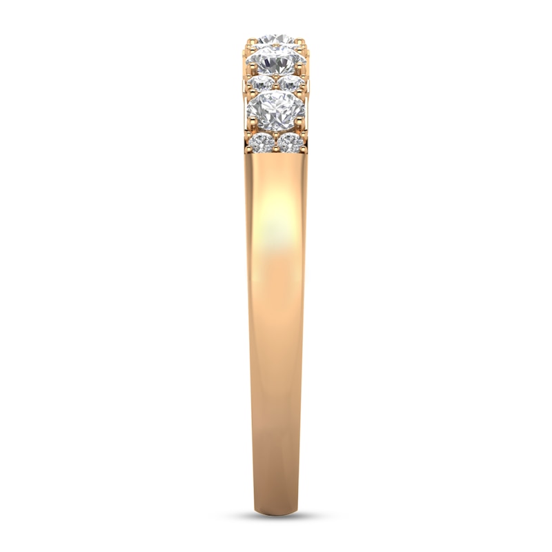 Main Image 2 of 3/8 CT. T.W. Diamond Alternating Duos Band in 10K Rose Gold