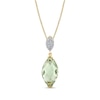 Thumbnail Image 1 of Marquise-Cut Green Quartz and 1/20 CT. T.W. Diamond Dangle Pendant in 14K Gold