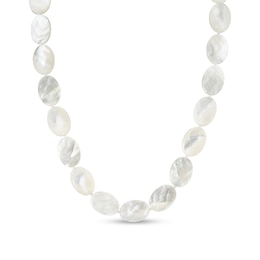 Oval Mother-of-Pearl Strand Necklace - 17&quot;