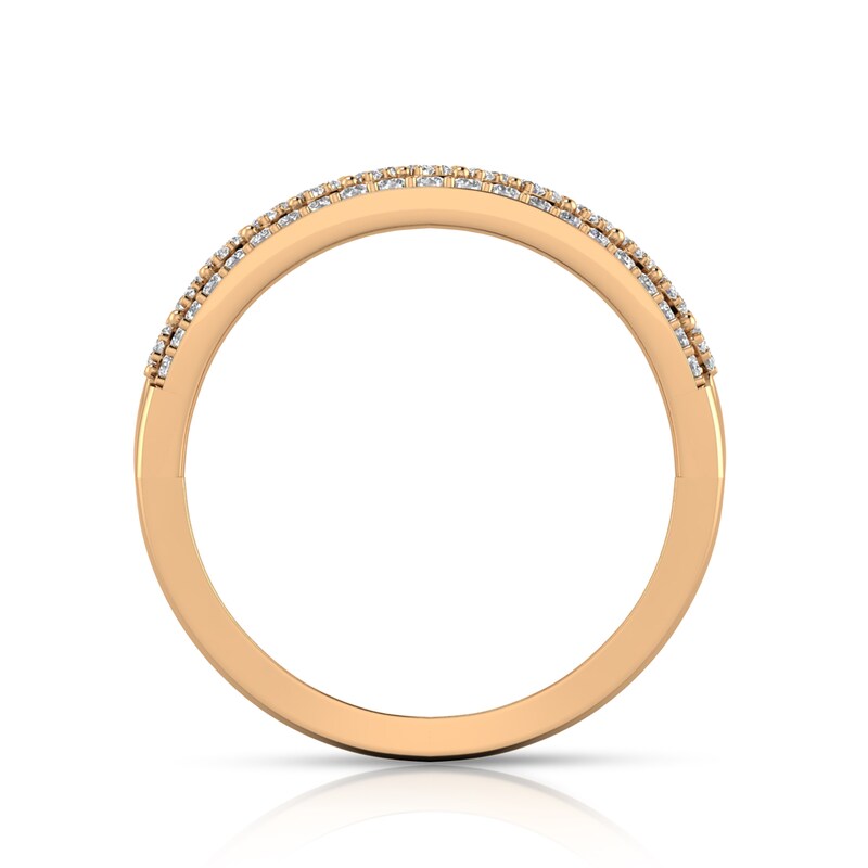 Main Image 2 of 1/3 CT. T.W. Diamond Edge Slanted Duos Band in 10K Rose Gold