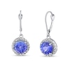 Thumbnail Image 1 of 8.0mm Tanzanite and 1/2 CT. T.W. Diamond Frame Rope Drop Earrings in 14K White Gold