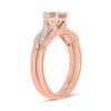 Thumbnail Image 1 of 6.0mm Morganite and 1/5 CT. T.W. Diamond Braid Vintage-Style Bridal Set in 10K Rose Gold