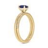 Thumbnail Image 2 of 6.0mm Blue Lab-Created Sapphire and 1/5 CT. T.W. Diamond Band Bridal Set in 10K Gold