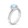 Thumbnail Image 3 of 7.0mm Aquamarine and 1/3 CT. T.W. Diamond Frame Bridal Set in 14K White Gold