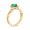 Thumbnail Image 2 of 6.0mm Emerald and 1/4 CT. T.W. Diamond Cushion Frame Bridal Set in 14K Gold