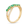 Thumbnail Image 3 of Multi-Shape Emerald and 1/6 CT. T.W. Diamond Open Infinity Ring in 14K Gold