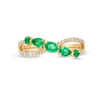 Thumbnail Image 4 of Multi-Shape Emerald and 1/6 CT. T.W. Diamond Open Infinity Ring in 14K Gold