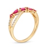 Thumbnail Image 3 of Multi-Shape Ruby and 1/6 CT. T.W. Diamond Open Infinity Ring in 14K Gold