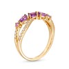 Thumbnail Image 3 of Multi-Shape Amethyst and 1/6 CT. T.W. Diamond Open Infinity Ring in 14K Gold