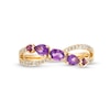 Thumbnail Image 4 of Multi-Shape Amethyst and 1/6 CT. T.W. Diamond Open Infinity Ring in 14K Gold