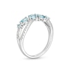 Thumbnail Image 3 of Multi-Shape Aquamarine and 1/6 CT. T.W. Diamond Open Infinity Ring in 14K White Gold