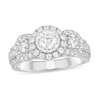 Thumbnail Image 0 of 1 CT. T.W. Diamond Frame Three Stone Engagement Ring in 14K White Gold (I/I2)