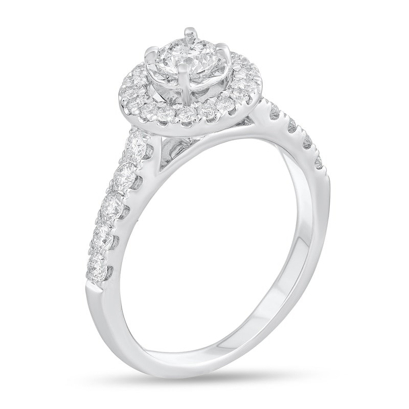 Main Image 2 of 1 CT. T.W. Diamond Frame Engagement Ring in 14K White Gold (I/I2)