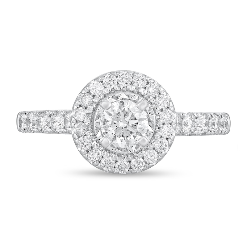 Main Image 3 of 1 CT. T.W. Diamond Frame Engagement Ring in 14K White Gold (I/I2)