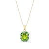 Thumbnail Image 1 of Oval Peridot, Tsavorite and 1/8 CT. T.W. Diamond Frame Pendant in 10K Gold