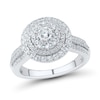 Thumbnail Image 0 of 1 CT. T.W. Diamond Layered Frame Multi-Row Engagement Ring in 10K White Gold