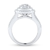 Thumbnail Image 1 of 1 CT. T.W. Diamond Layered Frame Multi-Row Engagement Ring in 10K White Gold