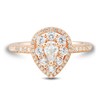 Thumbnail Image 3 of 1 CT. T.W. Pear-Shaped Diamond Teardrop Frame Engagement Ring in 14K Rose Gold (I/I1)