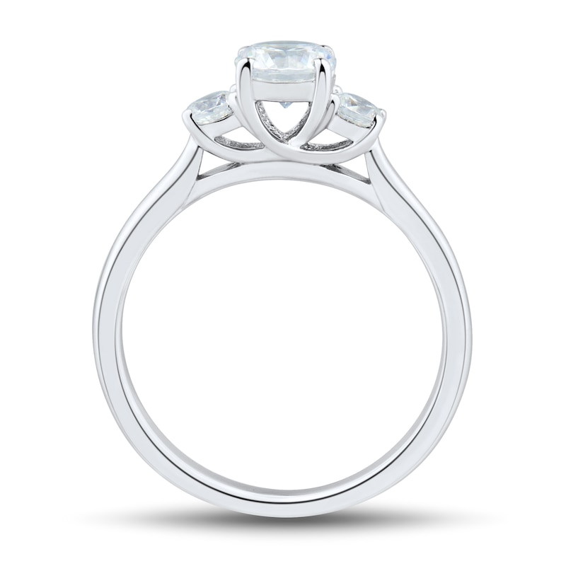 Main Image 2 of 1 CT. T.W. Diamond Three Stone Engagement Ring in 14K White Gold (I/I2)