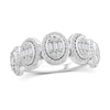 Thumbnail Image 1 of 5/8 CT. T.W. Oval Multi-Diamond Frame Five Stone Band in 10K White Gold