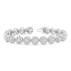 Thumbnail Image 1 of 12 CT. T.W. Diamond Frame Line Bracelet in 14K White Gold - 7.25&quot;