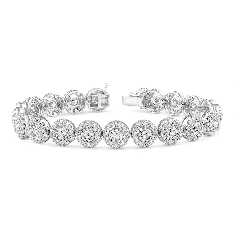 Main Image 1 of 12 CT. T.W. Diamond Frame Line Bracelet in 14K White Gold - 7.25&quot;